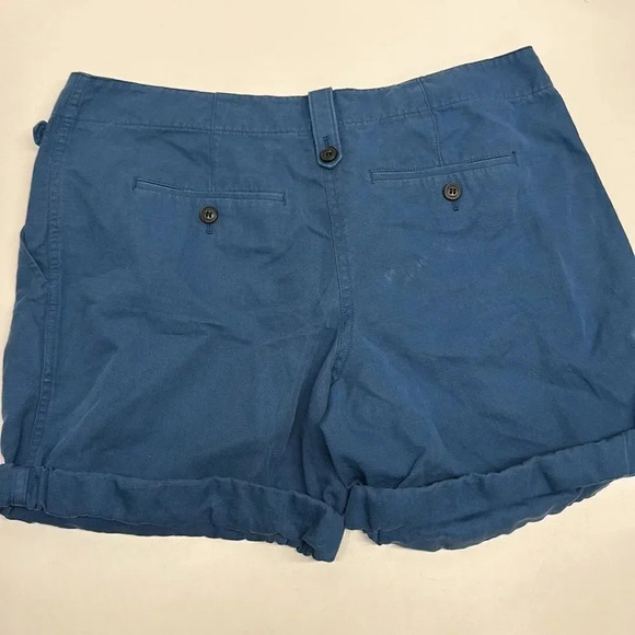 Burberry Brit Shorts Cuffed Knit Woven Woven Cotton Linen Blue Women's US Size 8 - Picture 4 of 10